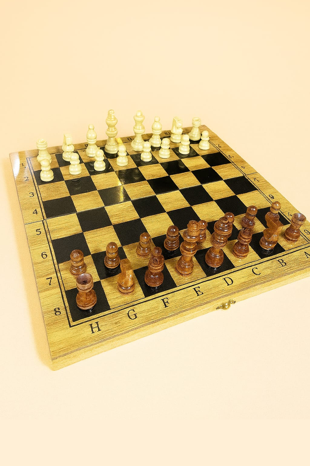 Chess Set 3 en 1 – Échecs, Dames & Backgammon en Bambou Haut de Gamme