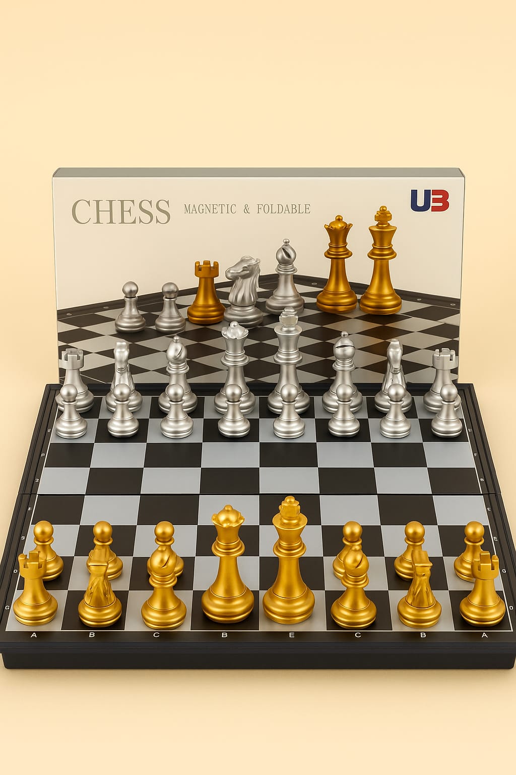 Jeu d’Échecs Haut de Gamme – Pièces Argent et Or