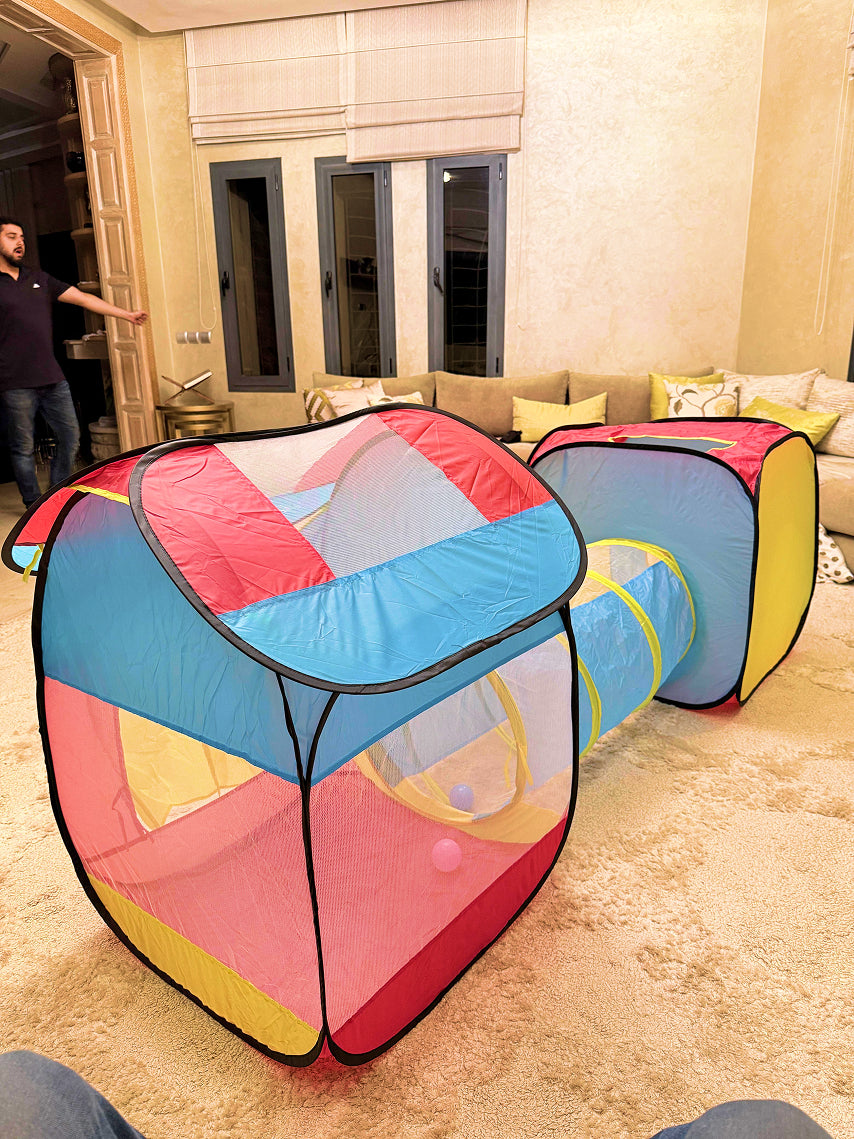 Tente de Jeu Enfant 3 en 1 avec Tunnel Rampant – 235cm – Livraison Gratuite