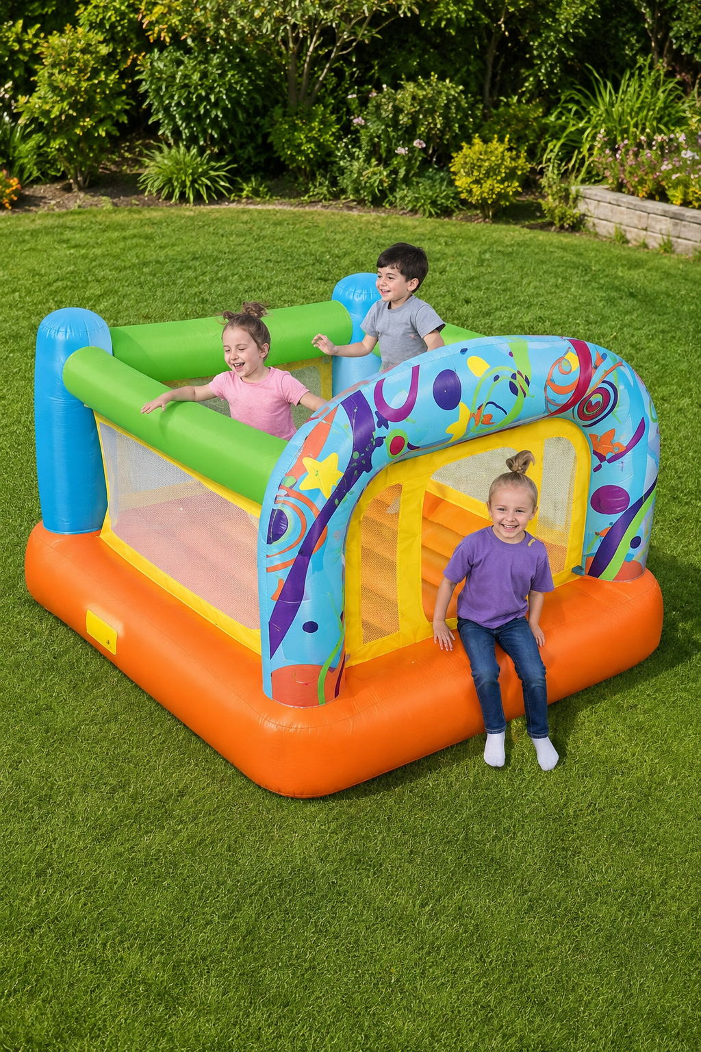 Château Gonflable Bestway pour Enfants avec Pompe Automatique – Aire de Jeux Gonflable  1,75 × 1,73 × 1,30 m