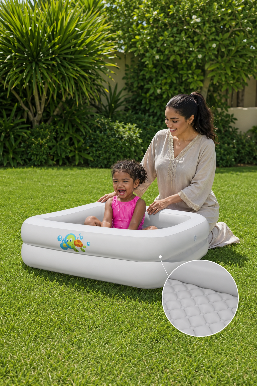 Piscine Bestway Premium Scrub-A-Dub 86cmX86cm– Piscine Bébé Intérieur & Extérieur avec Fond Gonflable
