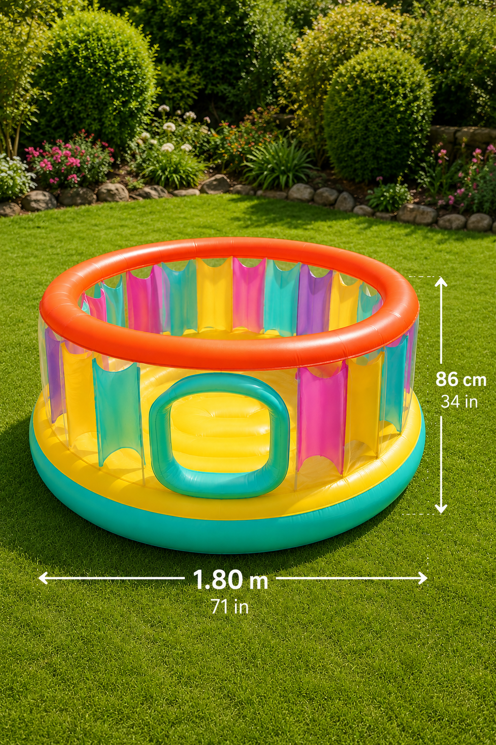 Trampoline Gonflable Bestway Coloré – Aire de Saut 1,80 m × 86 cm