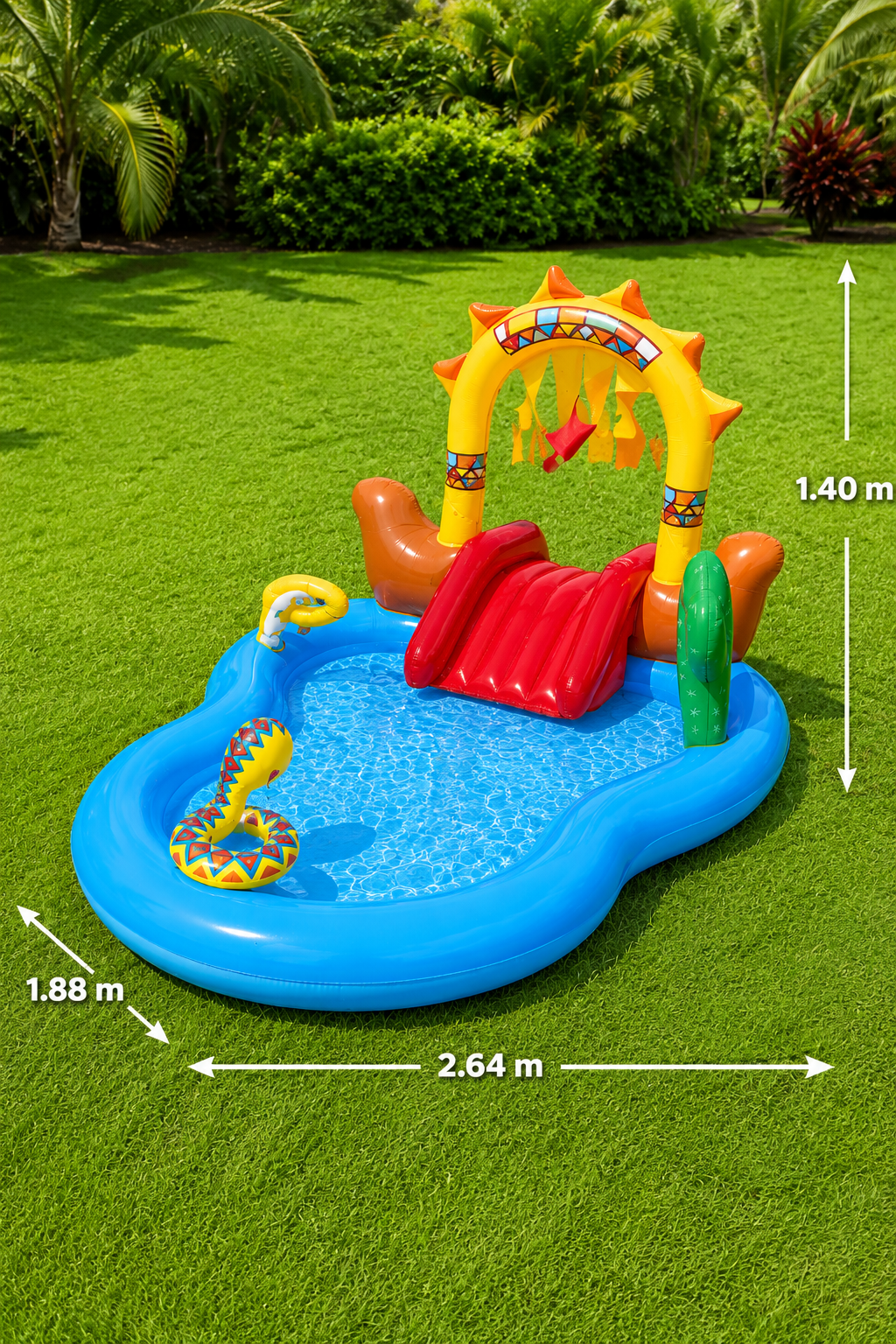 Aire de Jeux Aquatique Bestway avec Toboggan et Serpent Arroseur – 2,64 × 1,88 × 1,40 m