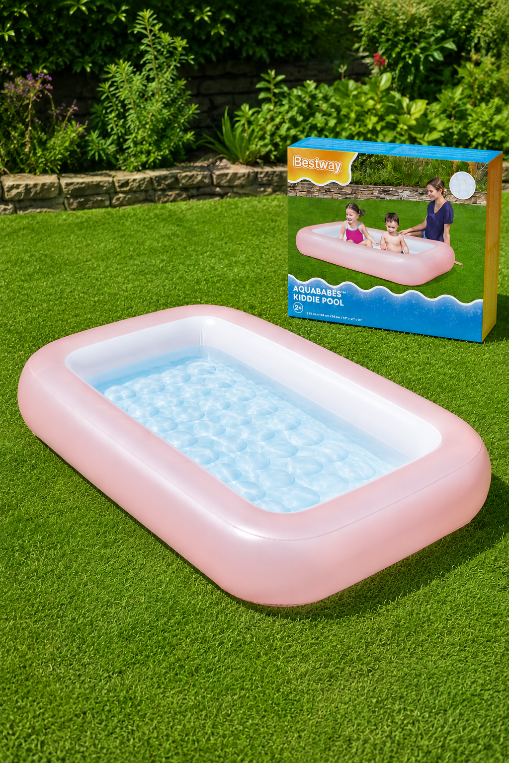 Piscine pour Bébés Bestway Aquababes 1,65 × 1,04 m – Bleu ou Rose