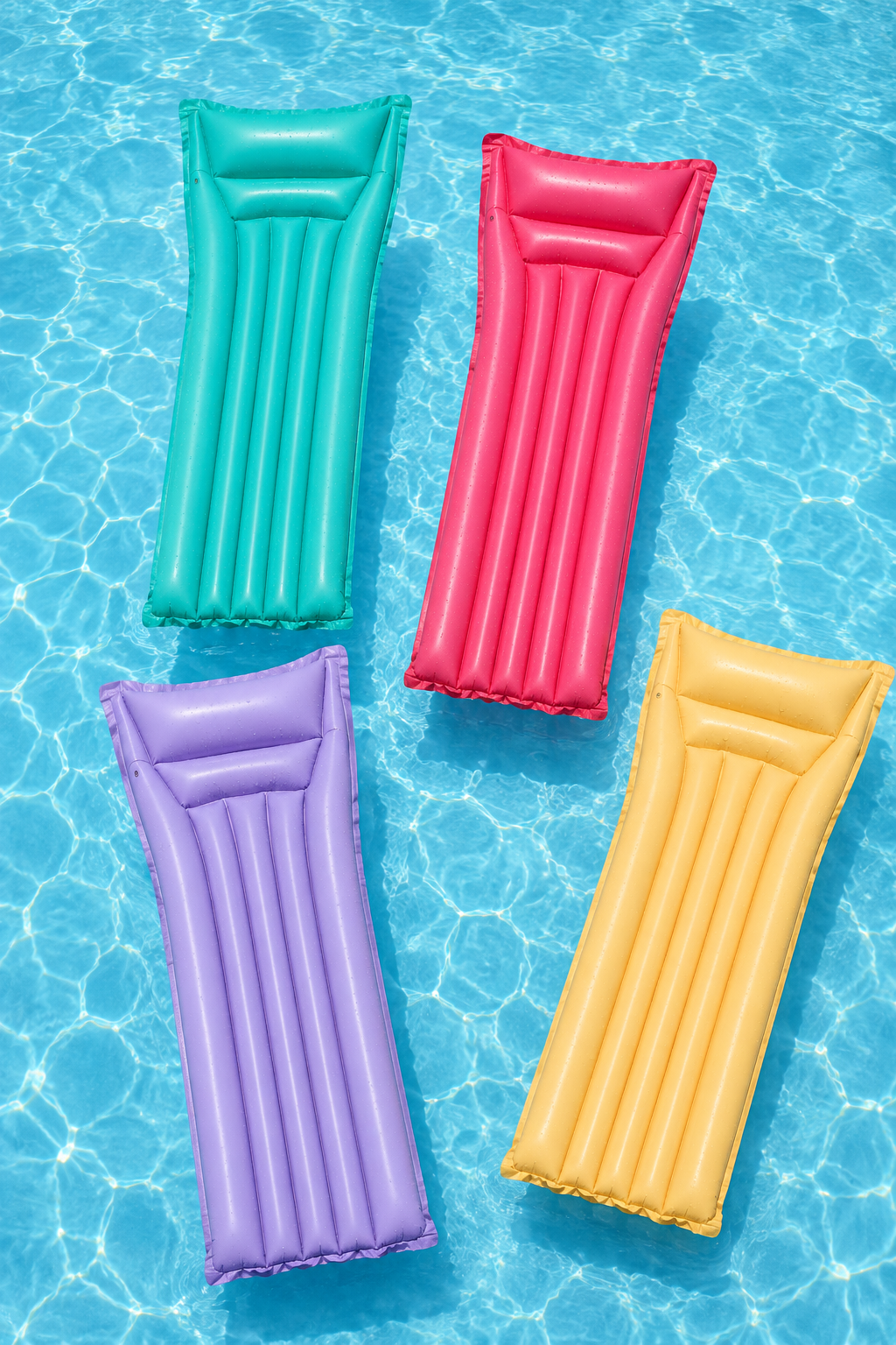 Pack de 4 Matelas Gonflables de Piscine avec Appuie-Tête – Livraison Gratuite