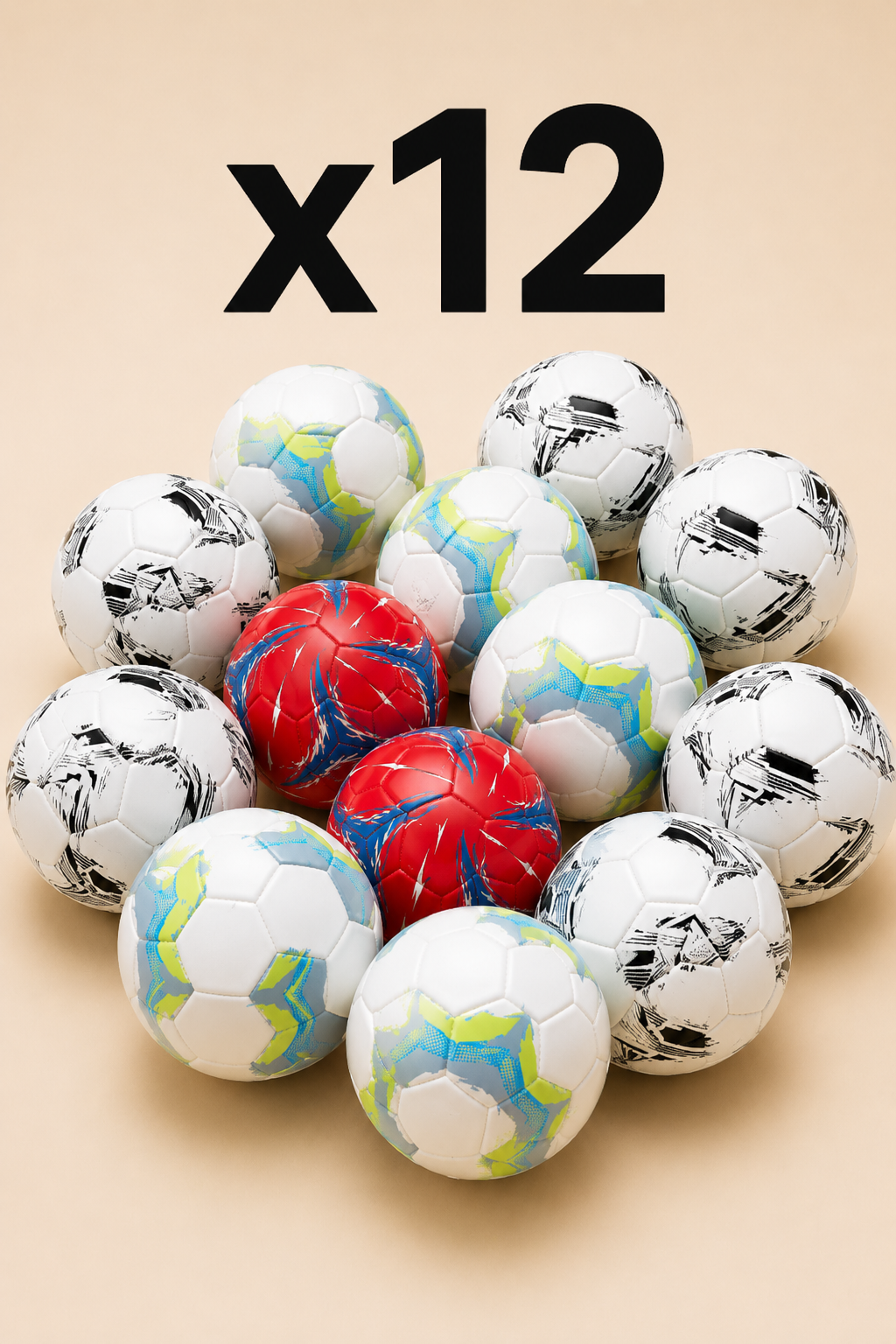 Lot de 12 Ballons de Football – Ballons Enfant et Jeux Extérieurs