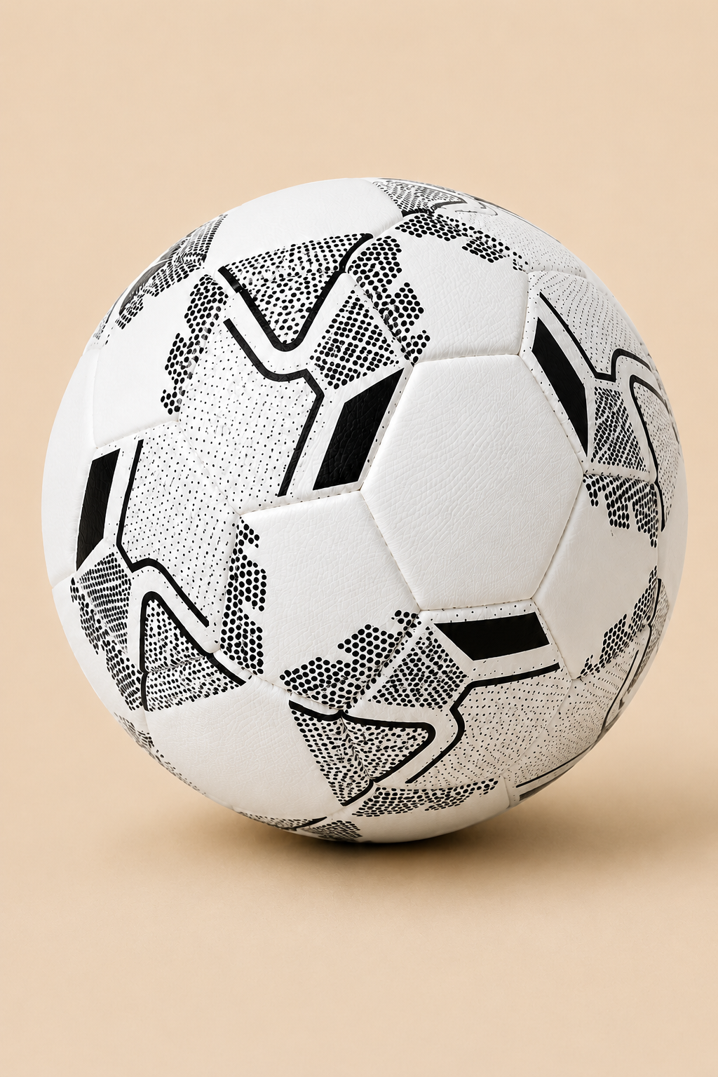 Ballon de Football Blanc/Noir Taille 5 – Qualité Supérieure & Texture Rugueuse