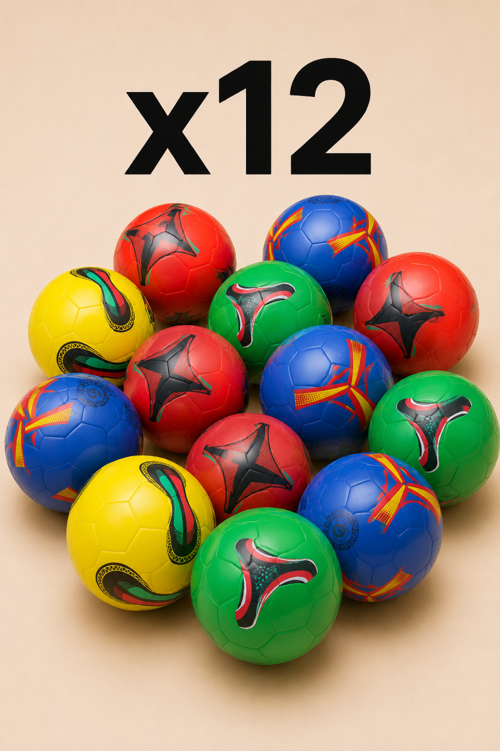 Lot de 12 Ballons de Football Regular – Ballons Enfant et Jeux Extérieurs