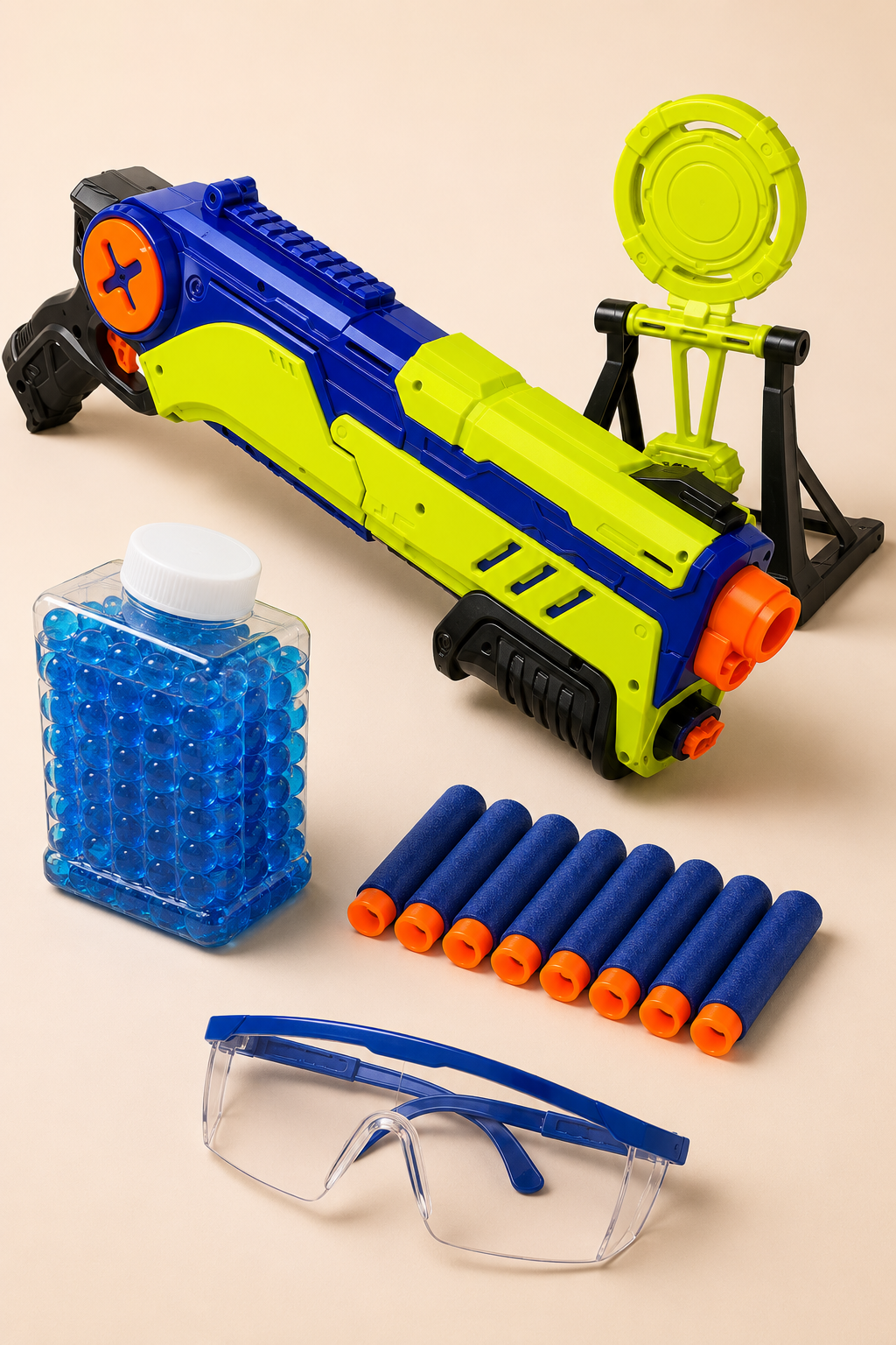 Pack Blaster d’Action Enfant 2-en-1 – Pack 800 Balles d’Eau + 8 Fléchettes