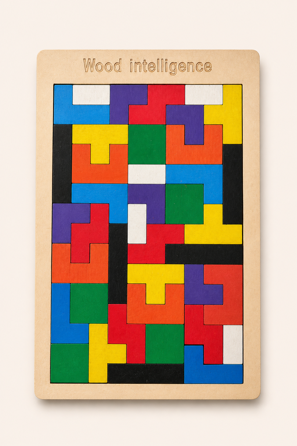 Puzzle Tetris en Bois Coloré – Jeu de Logique et Réflexion pour Enfants