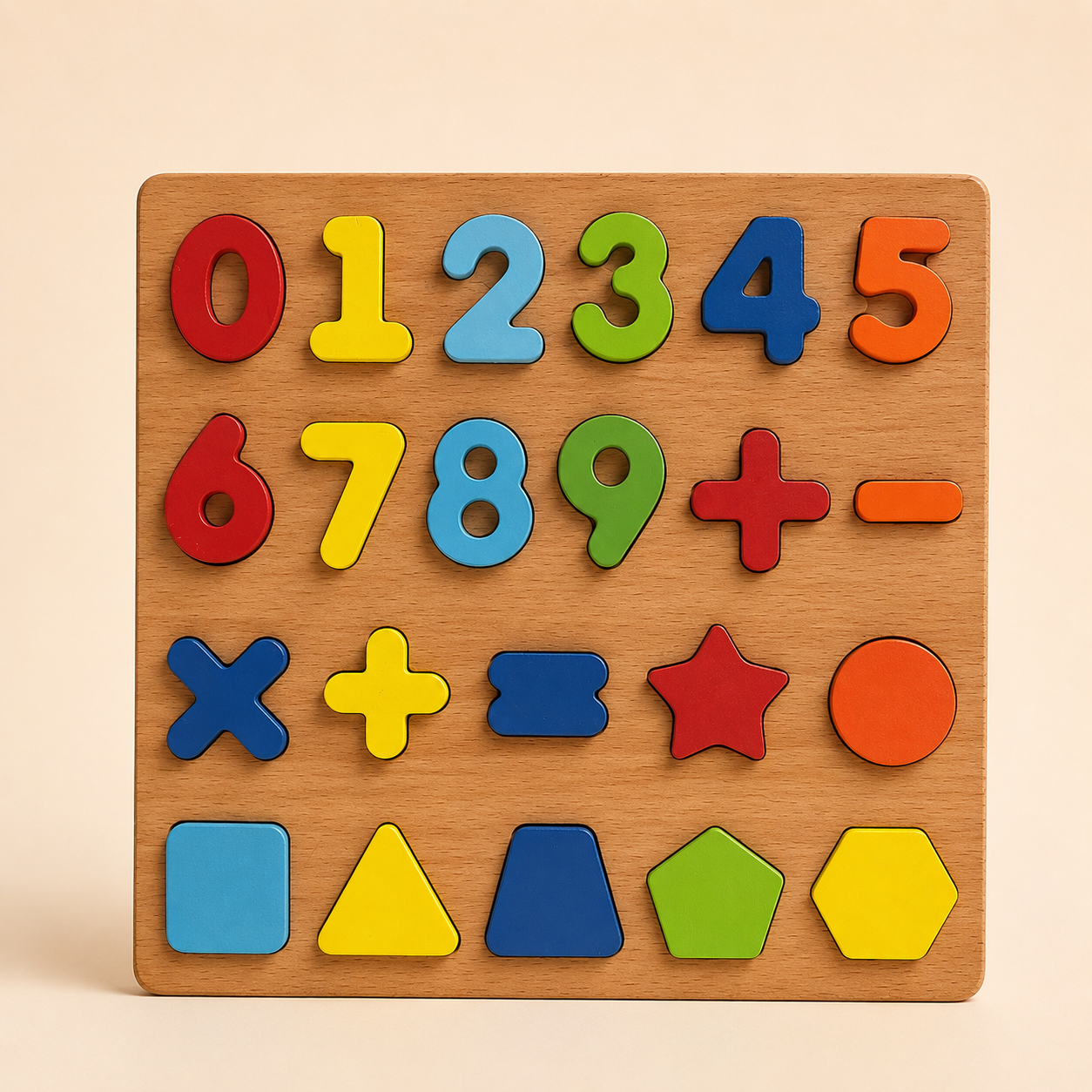 Puzzle Chiffres et Formes en Bois – Jeu Éducatif Montessori pour Enfants