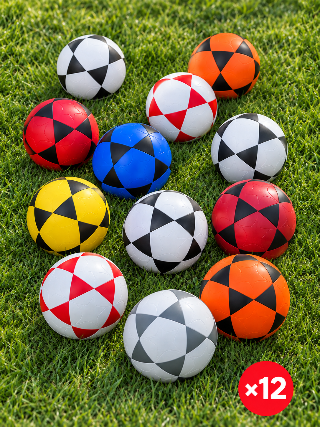 Pack de 12 Ballons de Football Coloris Variés – Livraison Gratuite Maroc