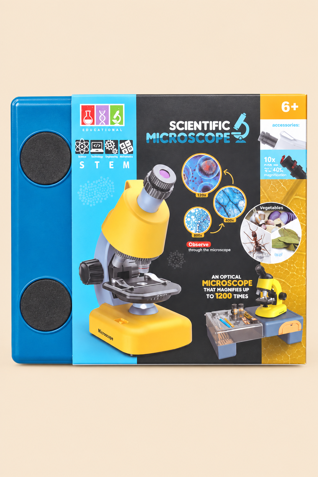 Microscope Éducatif MicroScience avec Mallette et Accessoires de Laboratoire - STEM Edition