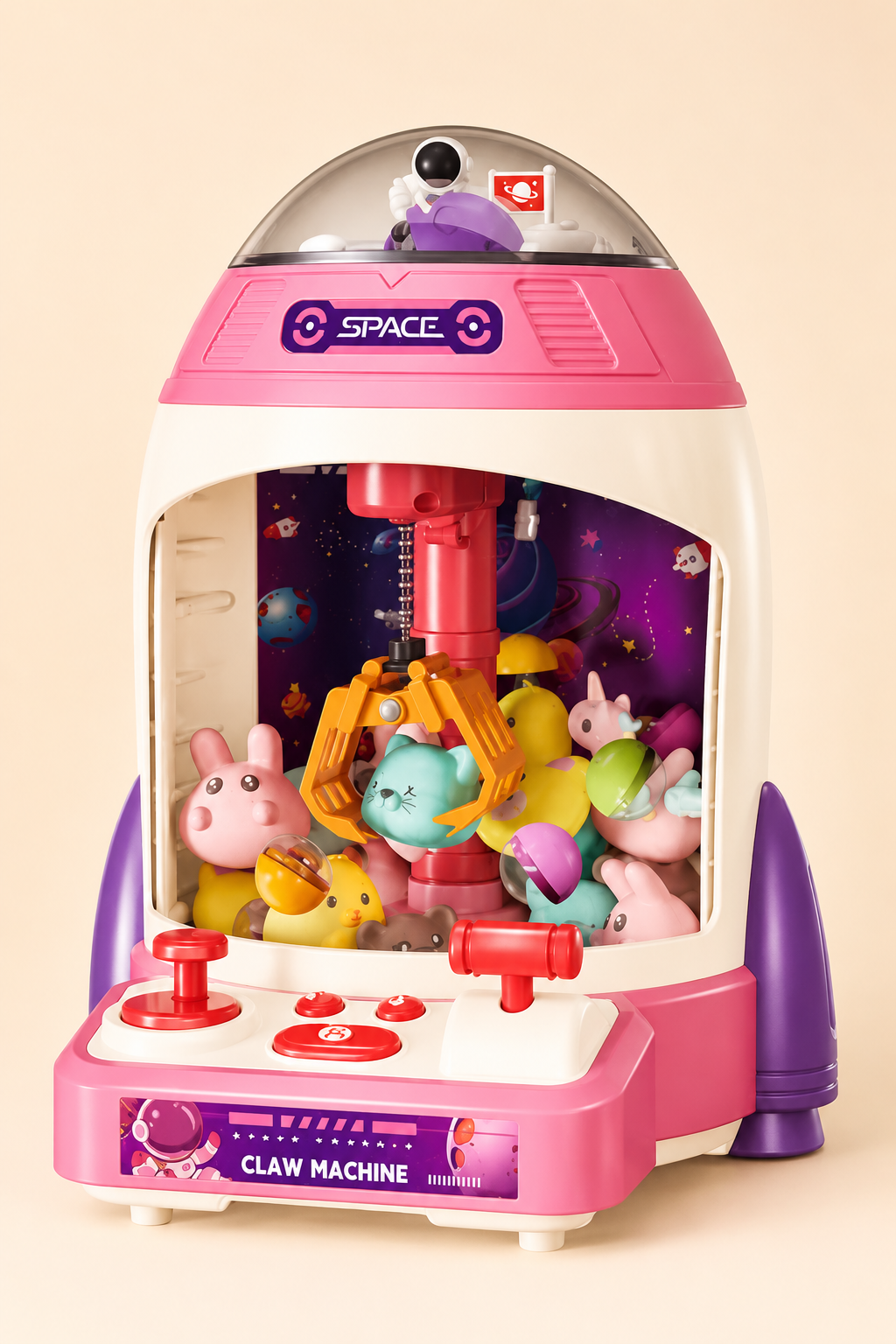 Mini Machine à Pinces Espace – Claw Machine Enfant avec Mini Plushies