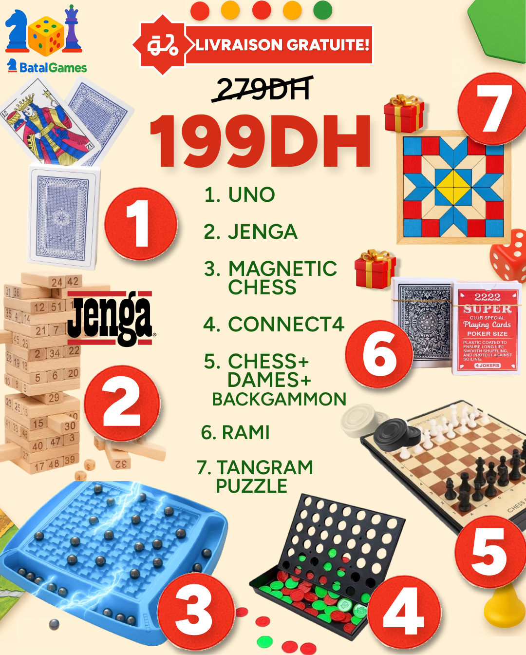 SUPER PACK 7 Jeux de Société à 199DH - Livraison Gratuite