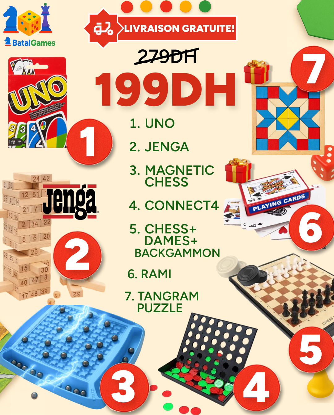 SUPER PACK 7 Jeux de Société à 199DH - Livraison Gratuite