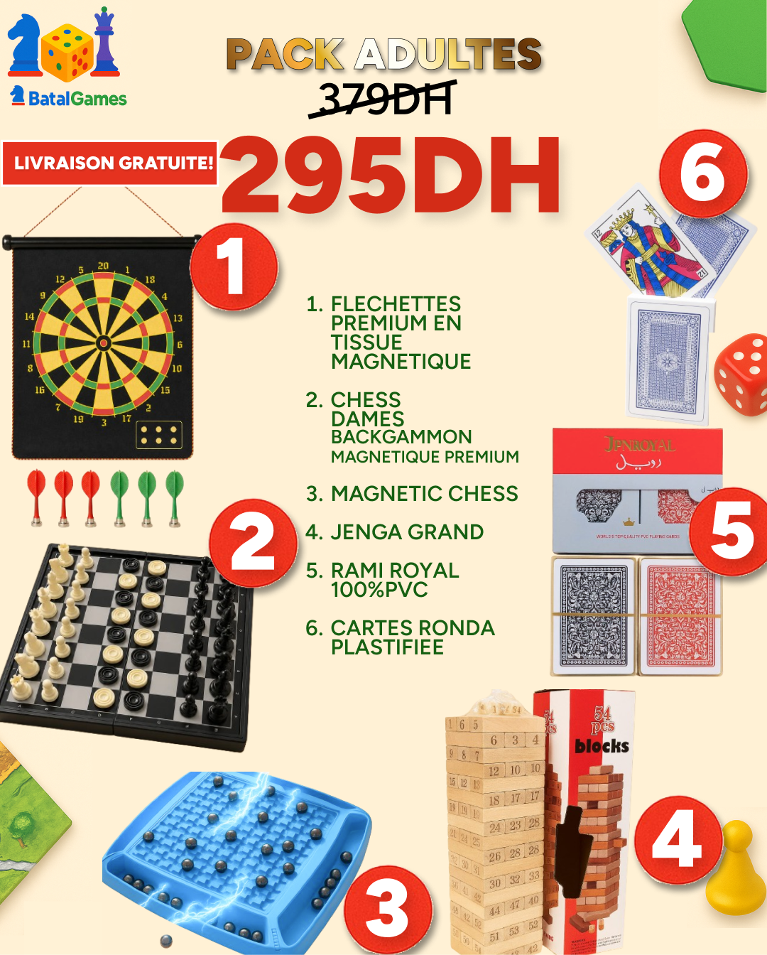 PACK 6 JEUX ADULTES PREMIUM – 295DH - LIVRAISON GRATUITE