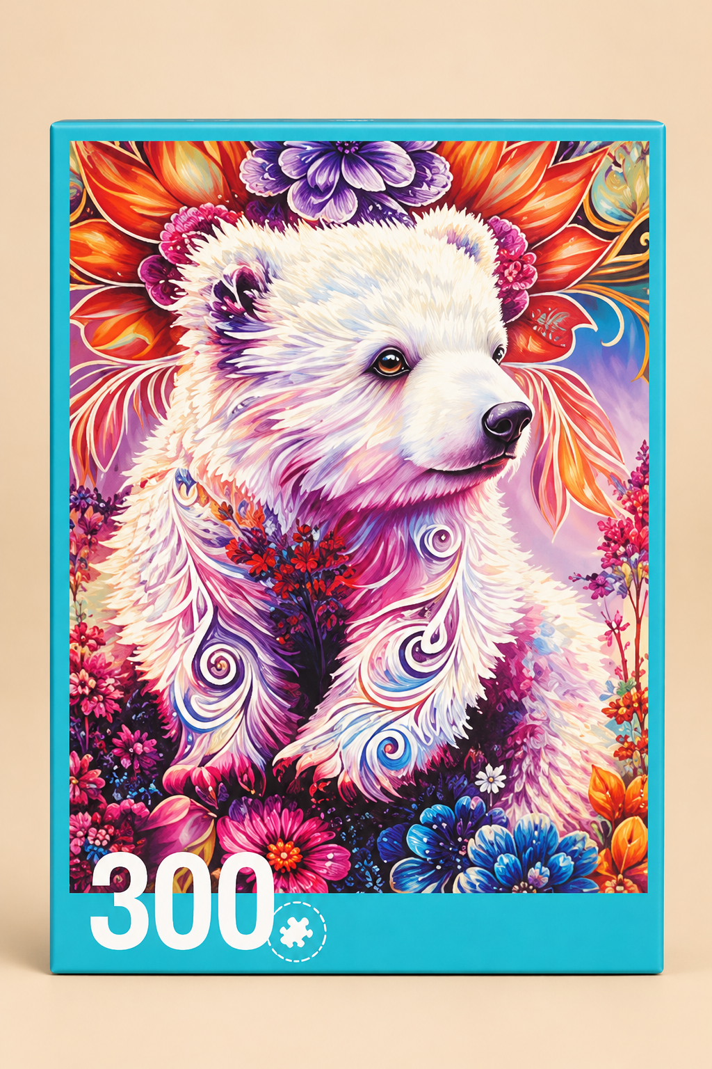 Puzzle GX 300 Pièces Ourson Polaire Fleuri – Art Puzzle Style Coloré