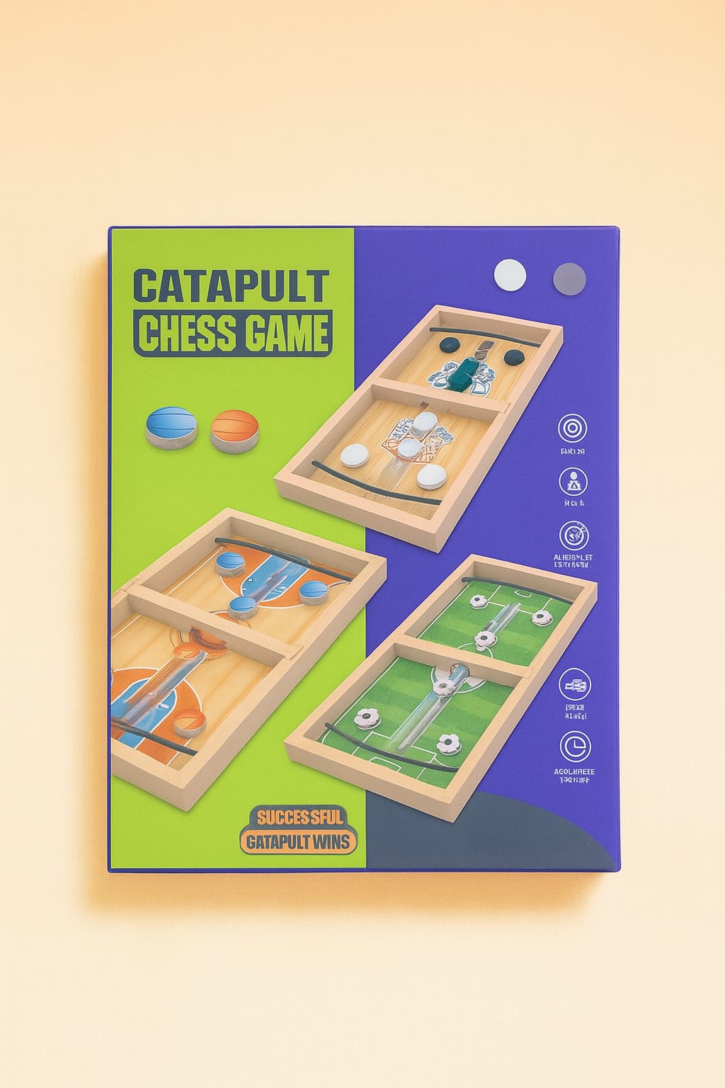 Mini Jeu de Catapulte – Hockey à Élastique, Jeu de Réflexes Rapide pour Enfants et Famille
