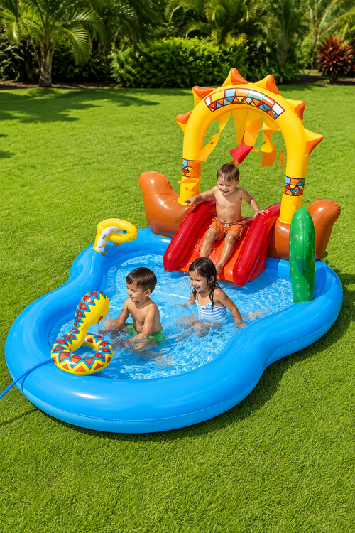 Aire de Jeux Aquatique Bestway avec Toboggan et Serpent Arroseur – 2,64 × 1,88 × 1,40 m