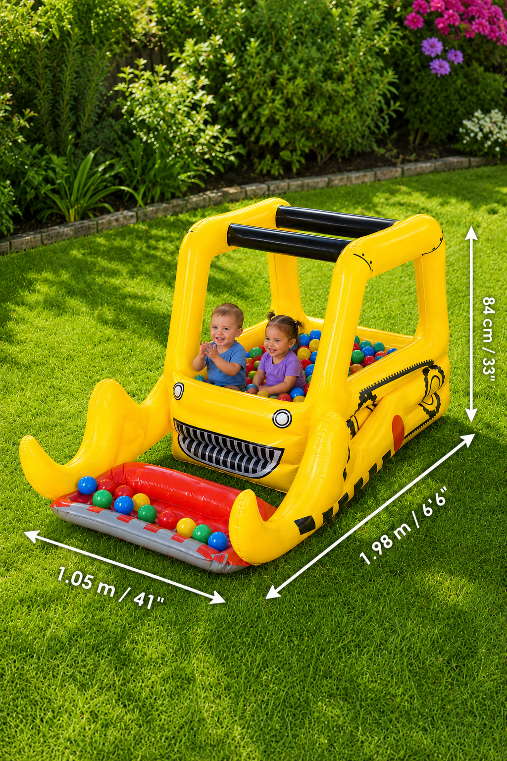 Aire de Jeux Gonflable Bestway Dozer Ball Pit – Bulldozer avec 25 Balles