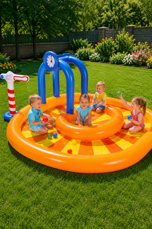 Aire de Jeux Gonflable Bestway avec Piscine et Jeux d’Eau – 2,85 × 2,24 × 1,19 m