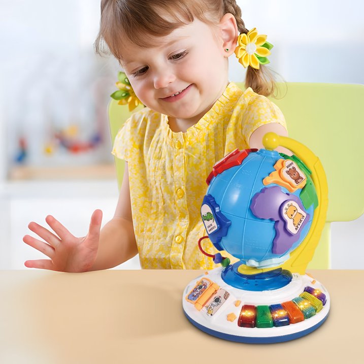 Globe Éducatif Interactif pour Enfants – Piano, Puzzle et Livre Musical