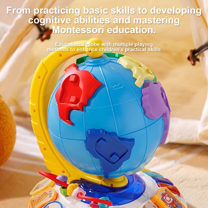 Globe Éducatif Interactif pour Enfants – Piano, Puzzle et Livre Musical