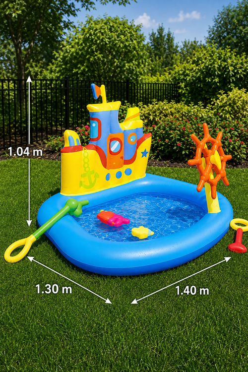 Aire de Jeux Aquatique Bestway Bateau Pirate – 1,40 × 1,30 × 1,04 m