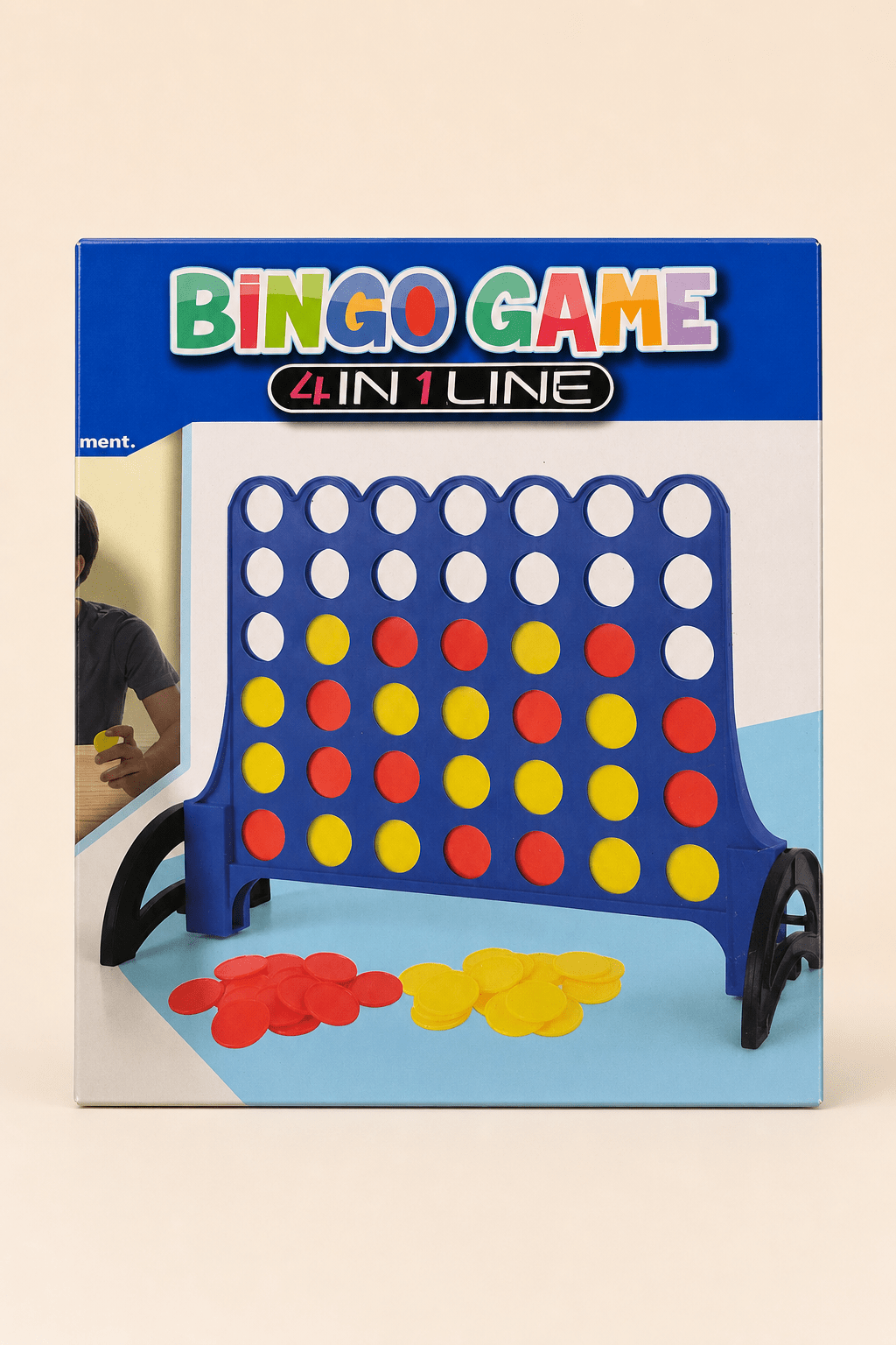 Grand Jeu 4 en Ligne – Connect 4 avec Pions Rouges et Jaunes - Batal Games