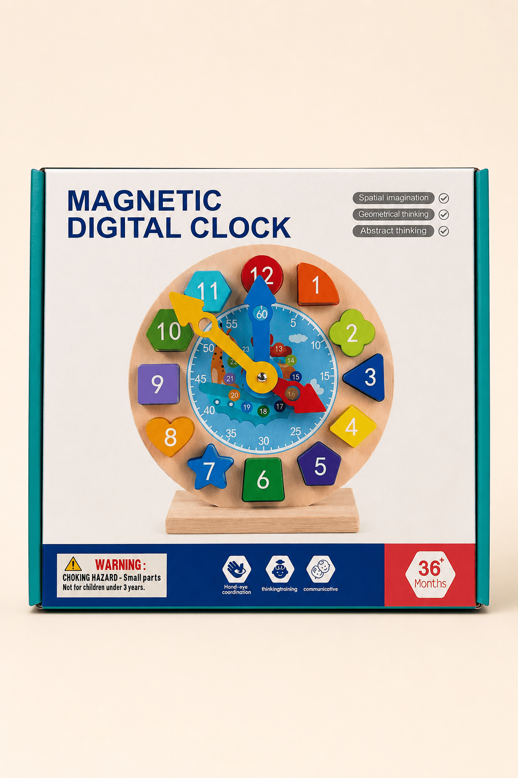 Horloge Magnétique Éducative en Bois – Jouet d’Apprentissage pour Enfants 36 Mois+ - Batal Games