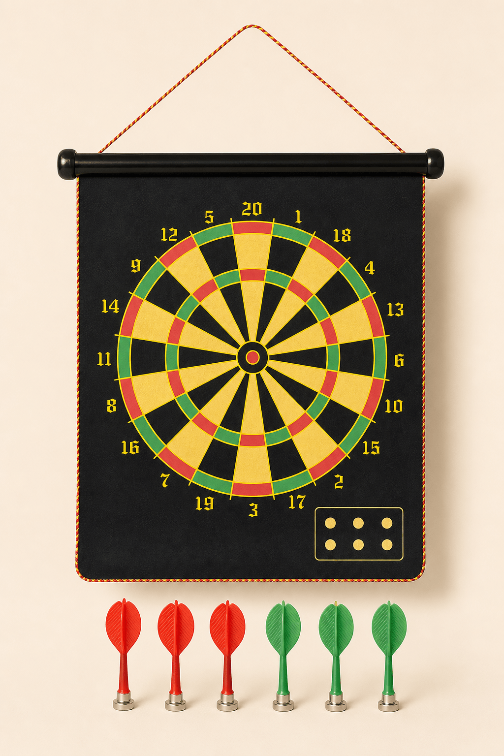 Jeu de Fléchettes Magnétique Premium 2 - en - 1 – Cible Double Face avec 6 Fléchettes Aimantées 🎯 - Batal Games