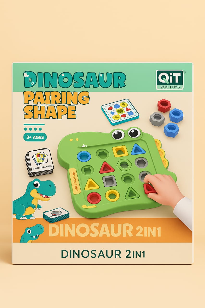 Jeu Éducatif Dinosaur 2 - en - 1 – Apprentissage des Formes et des Couleurs - Batal Games