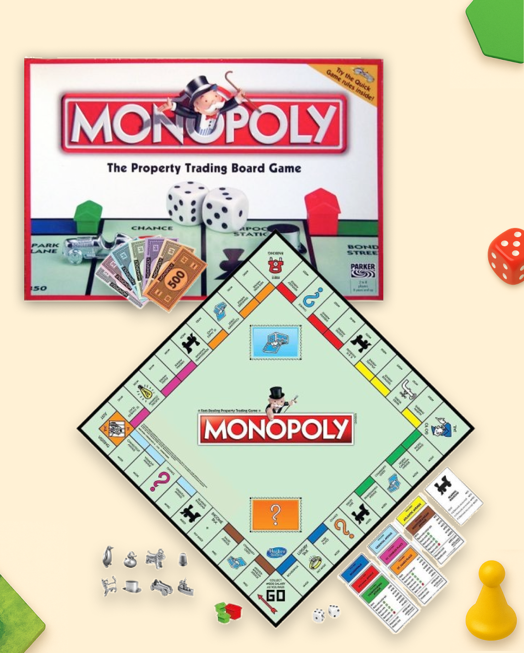 Monopoly – Version Française • Qualité Premium • Plateau Rigide & Pions Métalliques - Batal Games