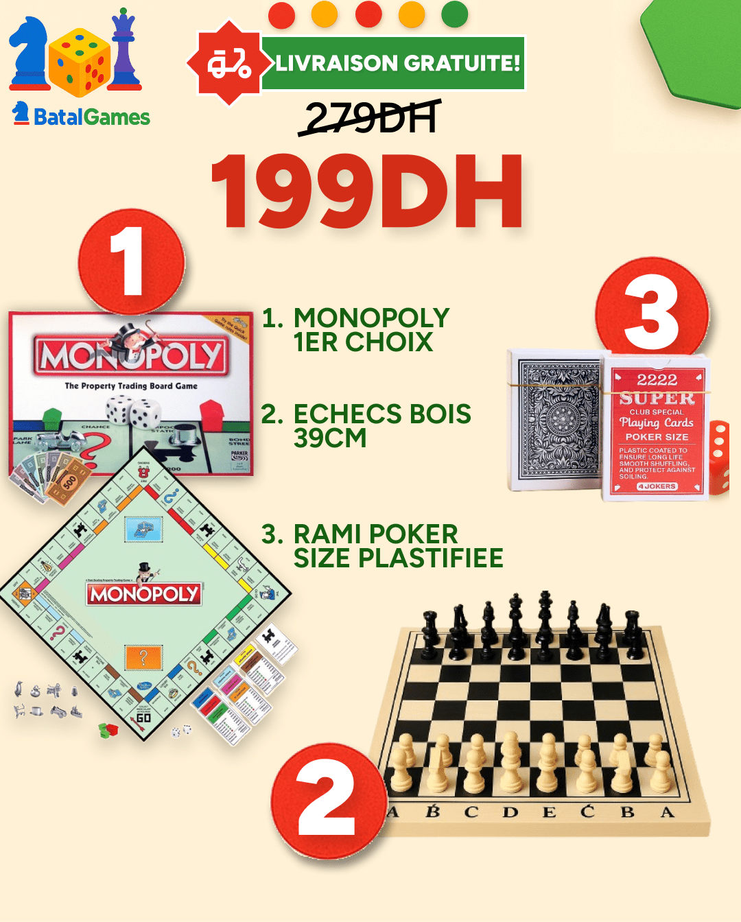 PACK 3 JEUX PREMIUM – 199DH + Livraison Gratuite - Batal Games