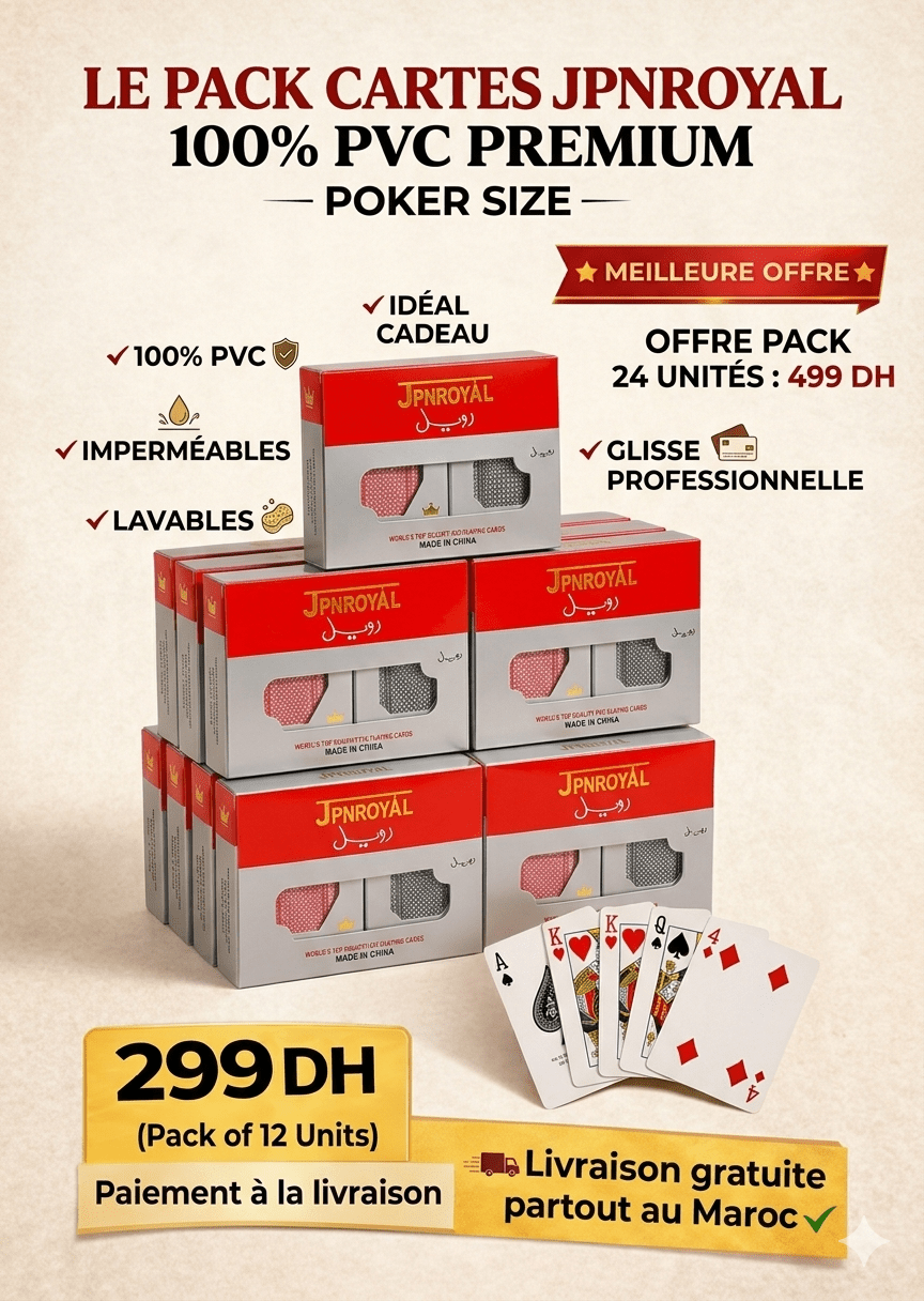 Pack de 12 Cartes JPNROYAL – 100% PVC Premium Ultra - Durable - Batal Games