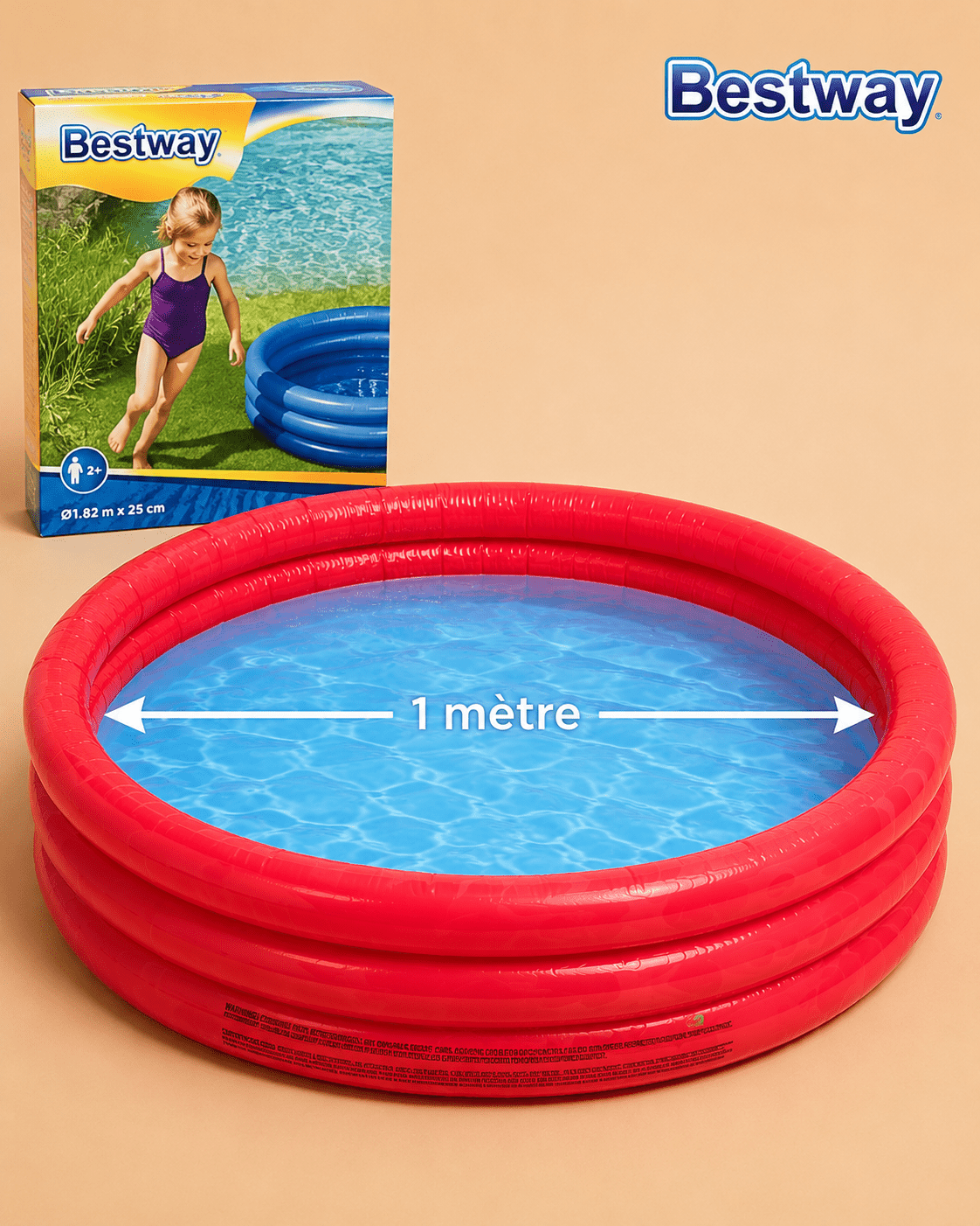 Piscine Gonflable Bestway 1 Mètre – Piscine Rouge pour Enfants - Batal Games