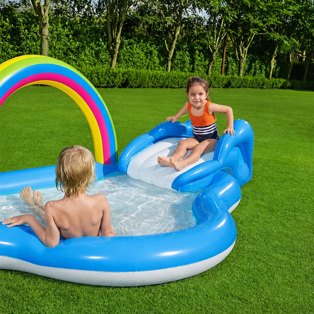 Aire de Jeux Aquatique Bestway avec Toboggan – 2,57 × 1,45 × 91 cm