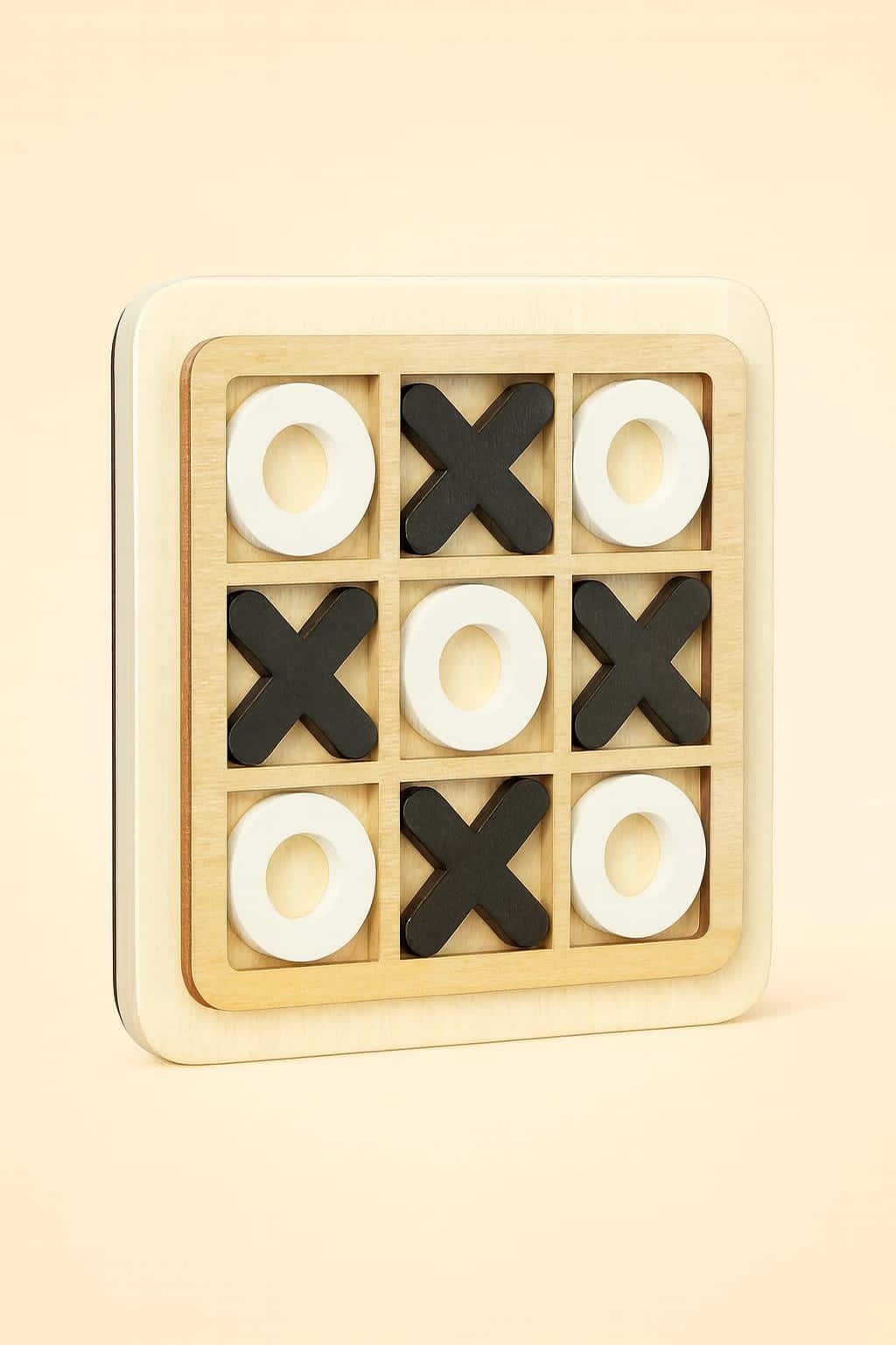 Jeu de Morpion (XO) en Bois – Traditionnel et Durable