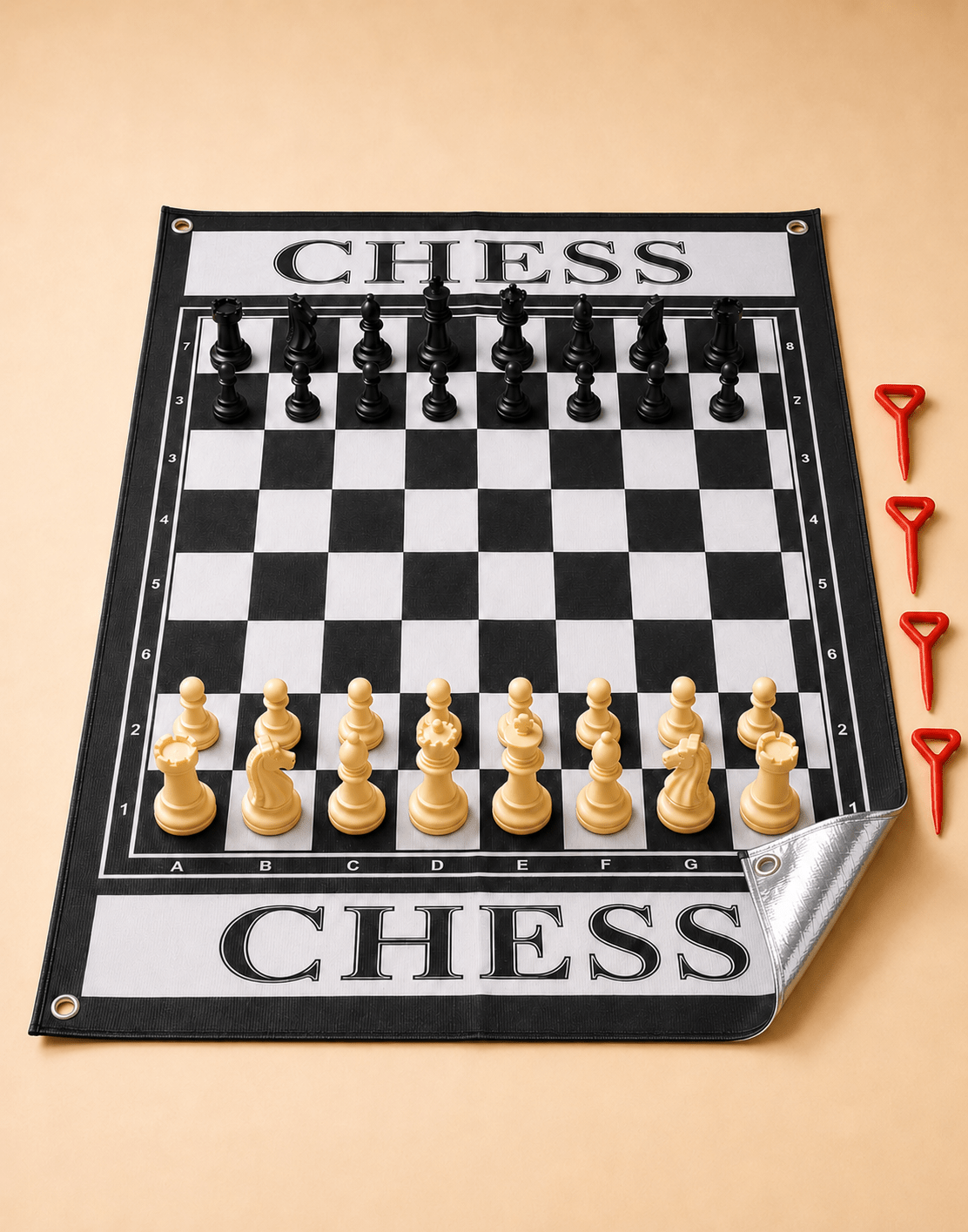 Tapis d’Échecs Géant 130×90 cm – Jeu d’Échecs XXL avec Grandes Pièces - Batal Games